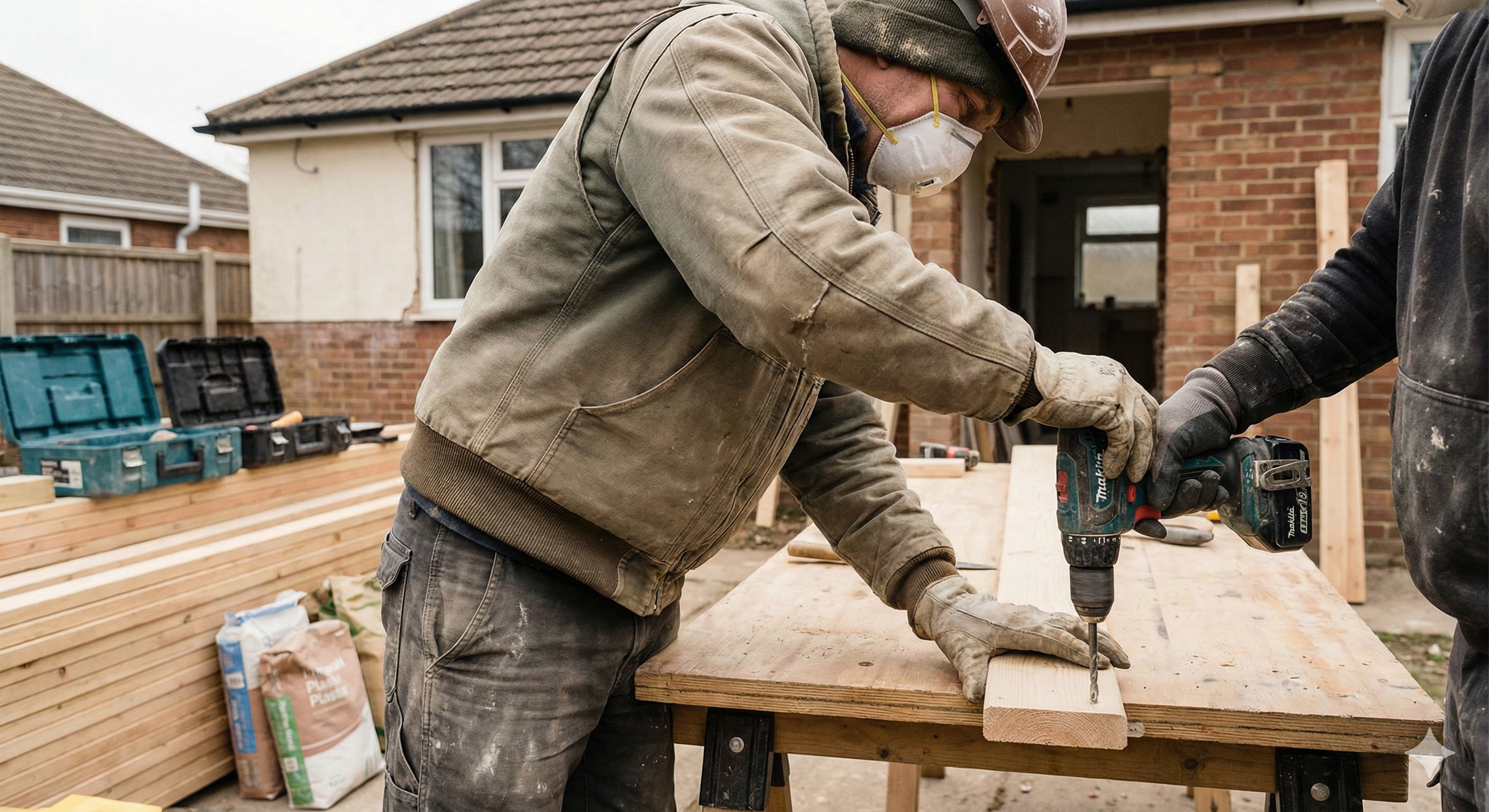 Dirigeant BTP sur un chantier partagé entre production et gestion